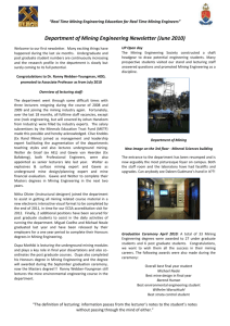 Department of Mining Engineering Newsletter (June 2010)