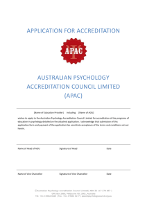 Attachment 1: Accreditation of the AOU