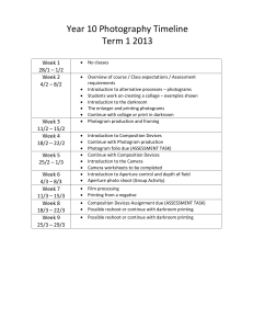 Year 10 Photography Timeline Term 1 2013