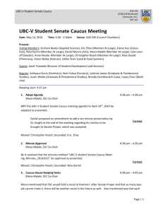 UBC-V Student Senate Caucus Meeting