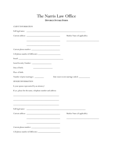 Divorce Intake Form - The Narris Law Office