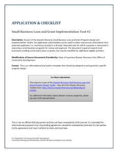 Application and Checklist