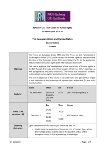 Course Outline for the EU and Human Rights