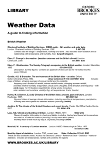 World Weather Data - Oxford Brookes University