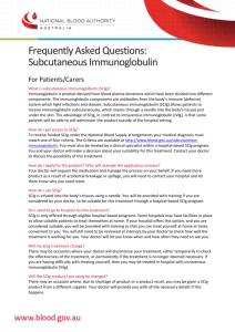 Frequently Asked Questions: Subcutaneous Immunoglobulin