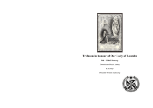 Triduum in honour of Our Lady of Lourdes