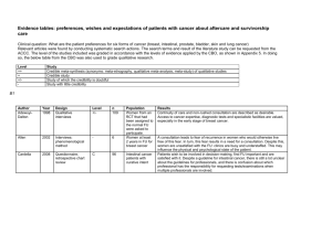 Evidence tables: preferences, wishes and expectations of patients