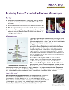 Exploring Tools Transmission Electron Microscope