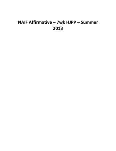NAIF Affirmative – 7wk HJPP – Summer 2013