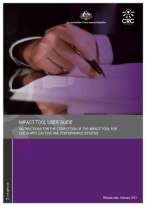 CRC Impact Tool User Guide (2012 Feb)