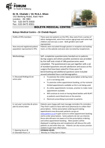 Dr Chalabi Report - Boleyn Medical Centre