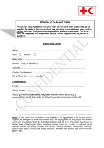 Form for Medical Clearance