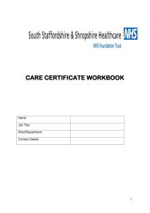 Care Certificate Workbook - South Staffordshire and Shropshire
