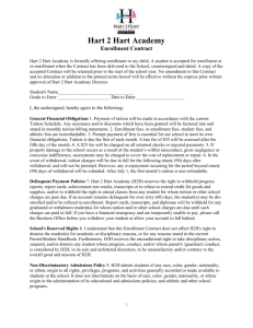 Hart 2 Hart Academy Student Enrollment Contract