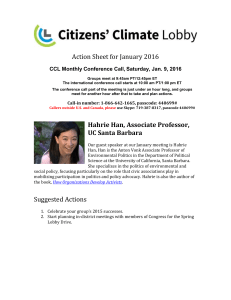 Current action sheet - Citizens` Climate Lobby
