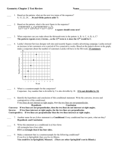 Geometry Chapter 2 Test Review 2013 Answers