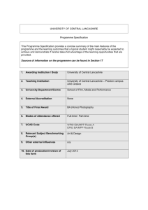 course specification - University of Central Lancashire