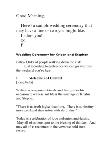 Wedding Ceremony for Kristin and Stephen