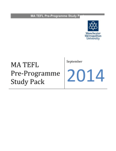 MA TEFL Pre-Programme Study Pack