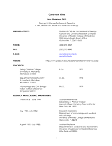 CURRICULUM VITAE - American Society of Gene & Cell Therapy