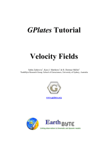 GPlates Tutorial Velocity Fields