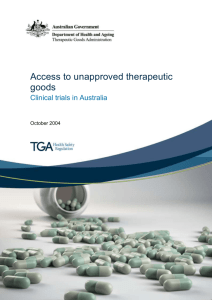 Clinical trials in Australia - Therapeutic Goods Administration