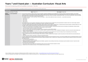Years 7 and 8 band plan * Australian Curriculum: Visual Arts