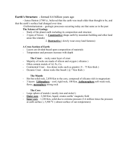 Layers of the Earth Worksheet