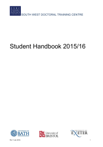 SWDTC Handbook 2015/16 - South West Doctoral Training Centre