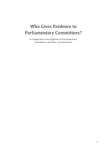 Who Gives Evidence to Parliamentary Committees