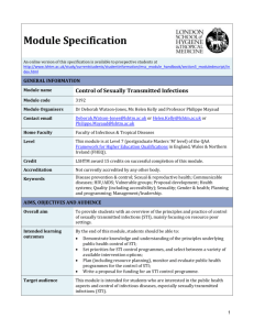3192 Control of Sexually Transmitted Infections Module Specification
