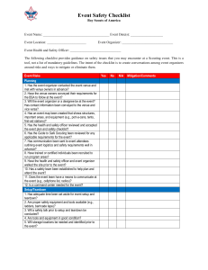 BSA Event safety checklist