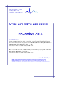 ICU Pharmacists e-Group Journal Club Bulletin