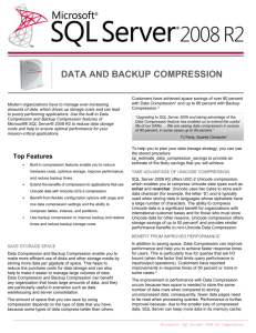 SQL Server Compression Datasheet