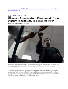 Obama`s Immigration Plan