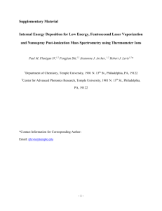 Supplementary Material Internal Energy Deposition for Low Energy