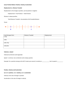 NOTE Linear Particle Motion