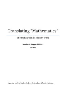 Translating *Mathematics*