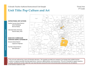 Pop Culture and Art - Colorado Department of Education