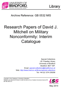 Research Papers of David J. Mitchell on Military Nonconformity