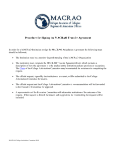 Procedure for Signing the MACRAO Transfer Agreement