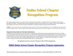 Stellar School Chapter Recognition Program