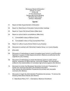 Mississippi Board of Education – Agenda Page January 16, 2014