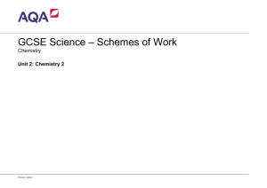 GCSE Science – Schemes of Work