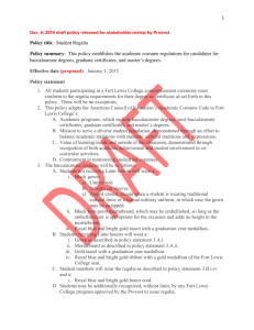 Draft Student Regalia policy December 6 2014-2