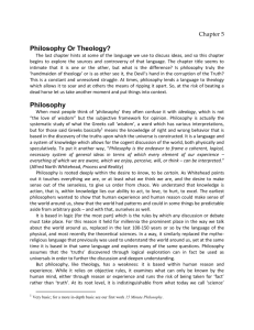 Chapter 5 - Philosophy or Theology