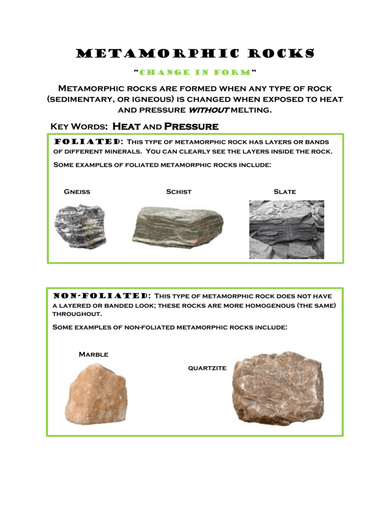 non foliated metamorphic rock