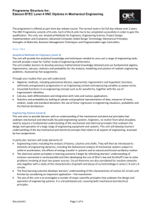 Edexcel BTEC Level 4 HNC Diploma in Mechanical Engineering