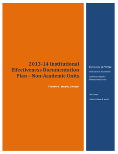 Non-Academic Unit - Institutional Assessment