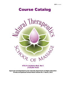 Course Catalog V5 Mar 2014 - Natural Therapeutics Massage